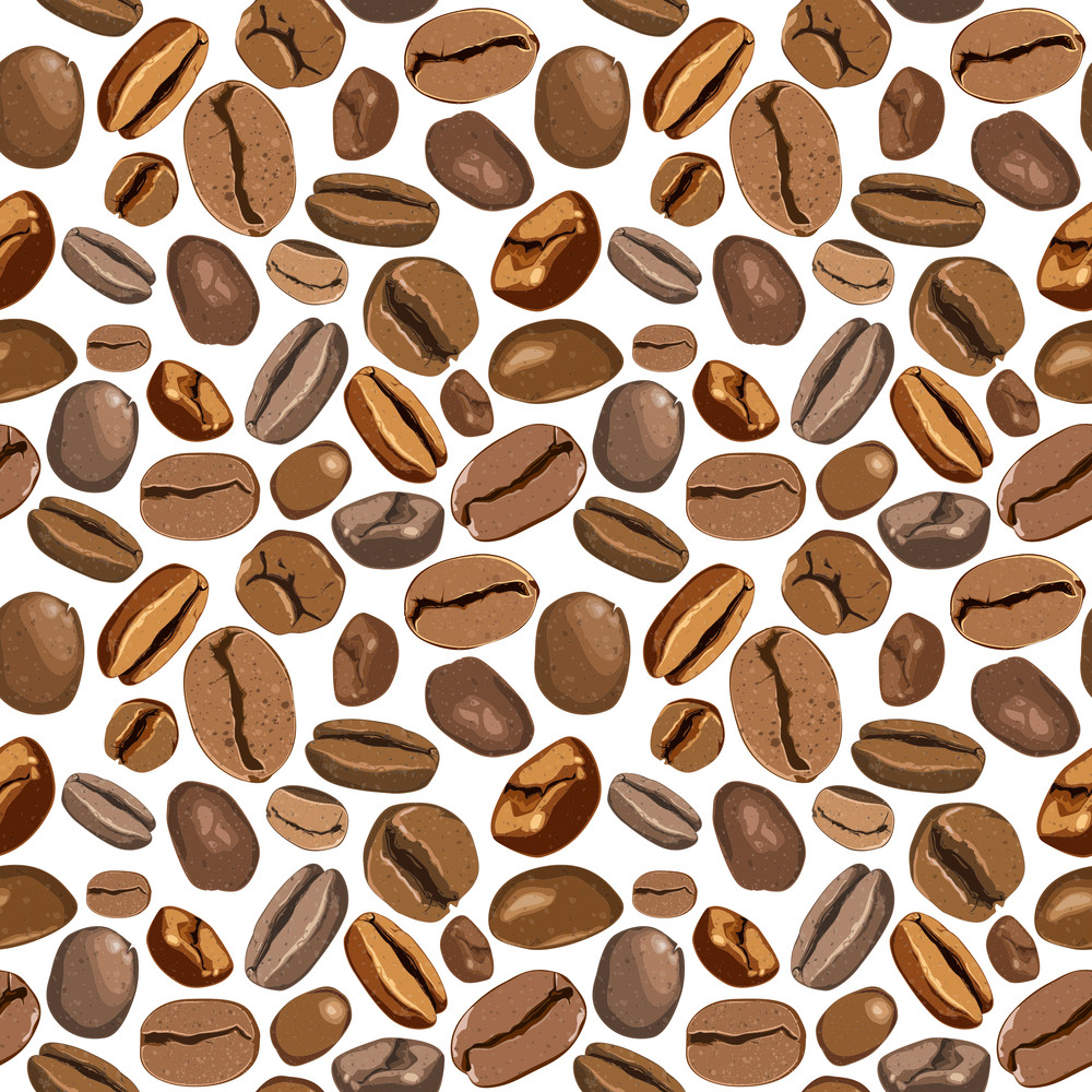 Coffee Beans Seamless Texture Vector Illustration Royalty Free Stock