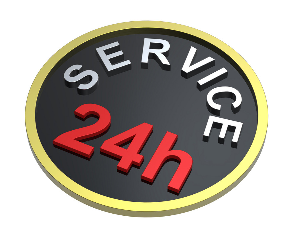 24 Hours Service Sign. Royalty-free Stock Image - Storyblocks