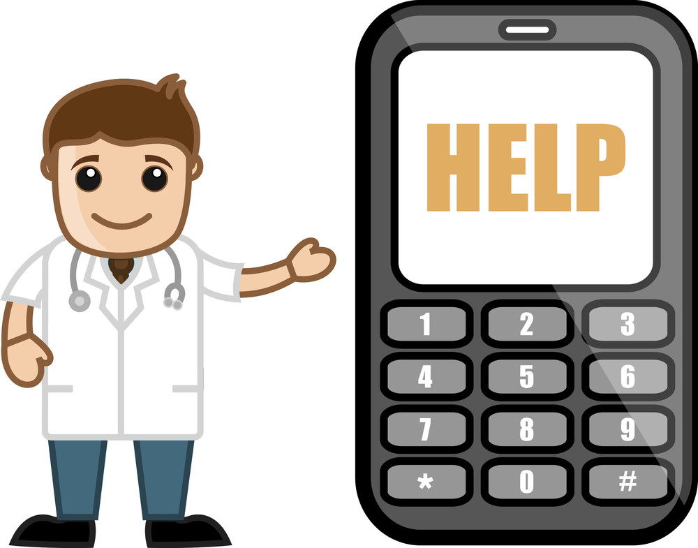 24x7 Call On Help - Doctor & Medical Character Concept Royalty ...