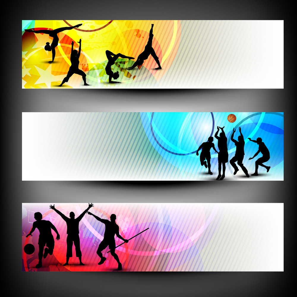 Abstract Colorful Sport Banners Set Royalty Free Stock Image Storyblocks