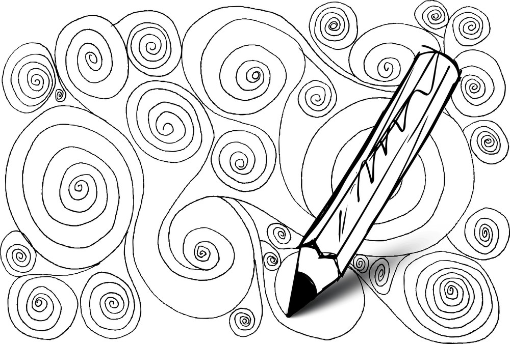 Abstract Design Drawing Made By Pencil. Vector Background