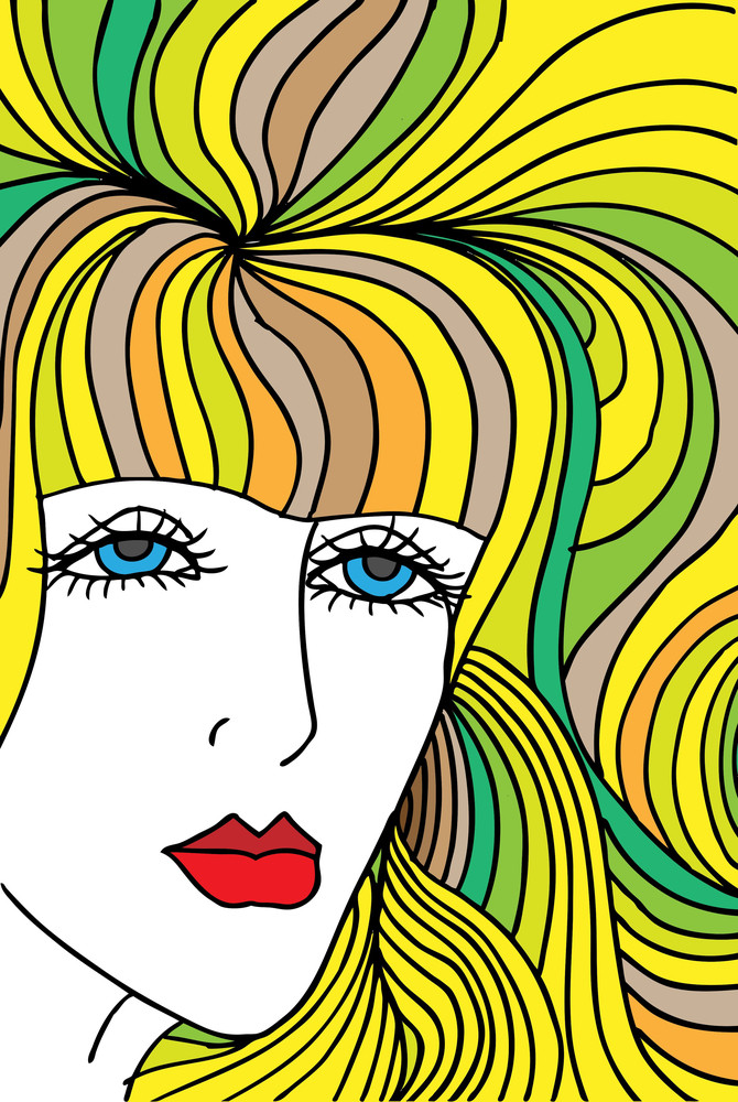  Abstract  Sketch  Of Woman Face  Vector Illustration 