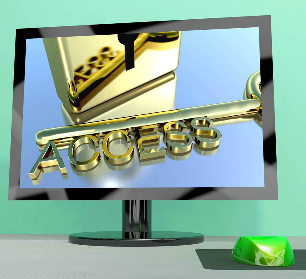 Access Key On Computer Screen Showing Security