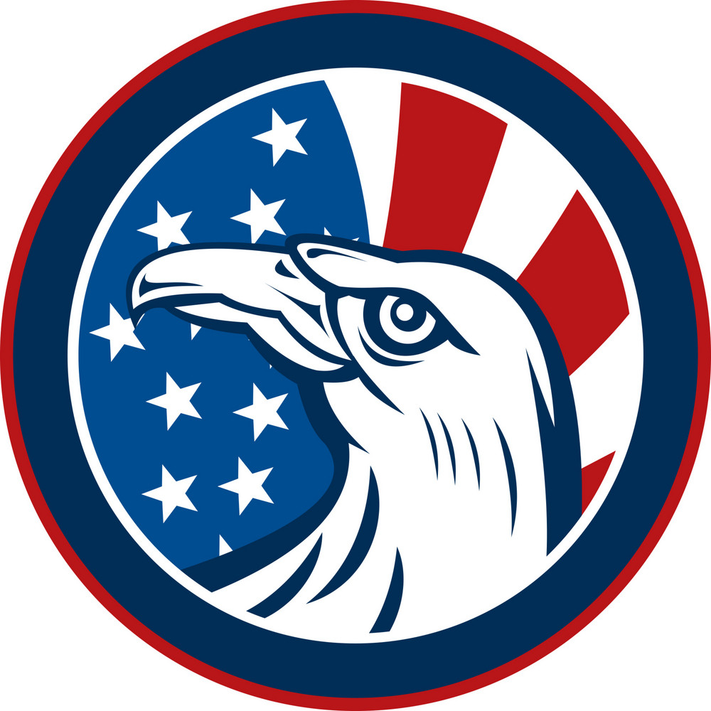 American Eagle With Stars And Stripes Flag Royalty-Free Stock Image ...