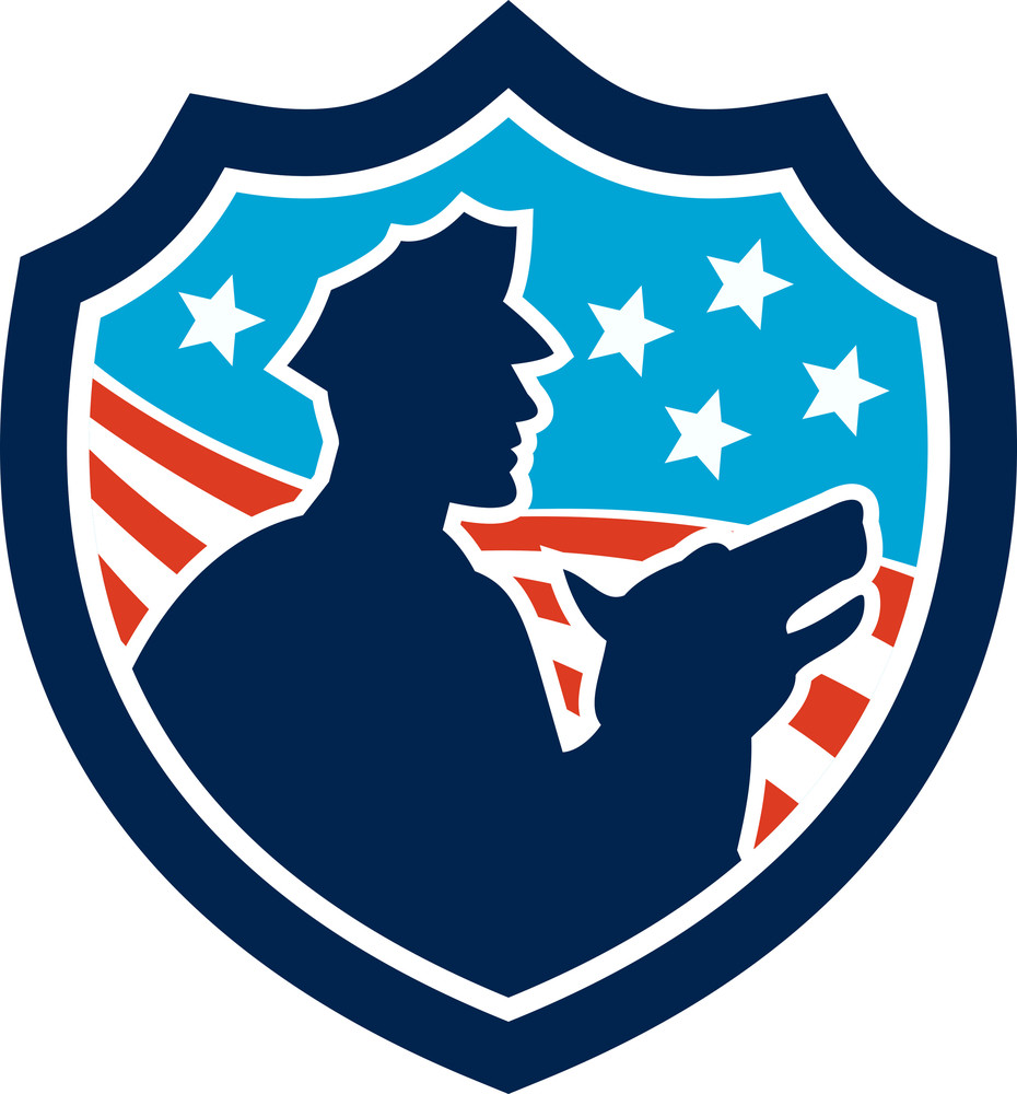 Download American Security Guard With Police Dog Shield Royalty ...