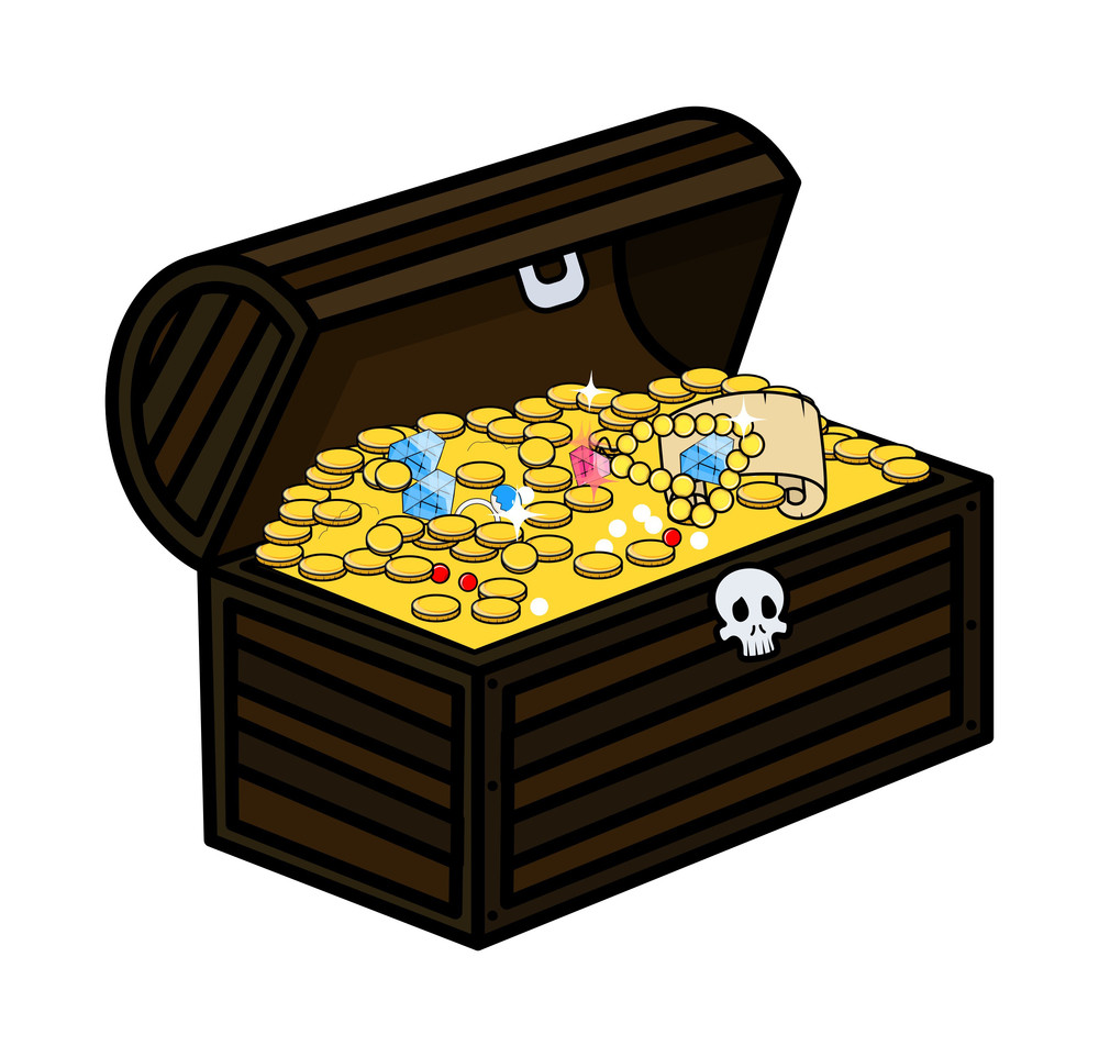 Ancient Treasure Trunk - Cartoon Vector Illustration Royalty-Free Stock ...