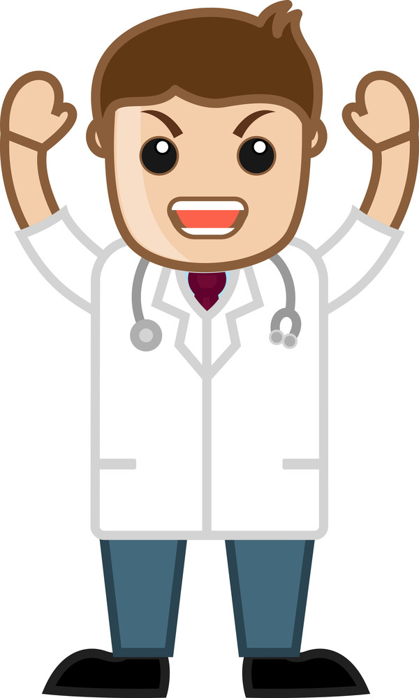 Angry Doctor - Medical Cartoon Vector Character Royalty-Free Stock ...