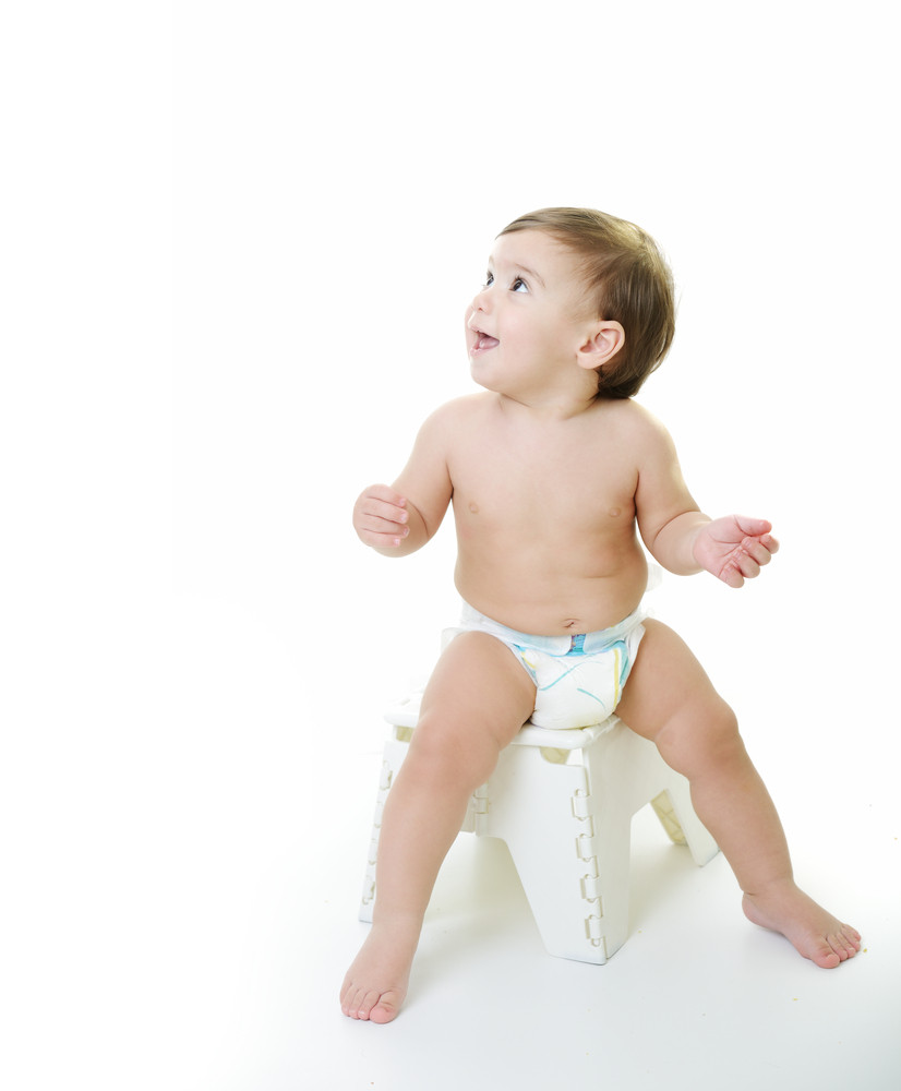 Baby Kid With Various Funny Poses Isolated On White With Copy