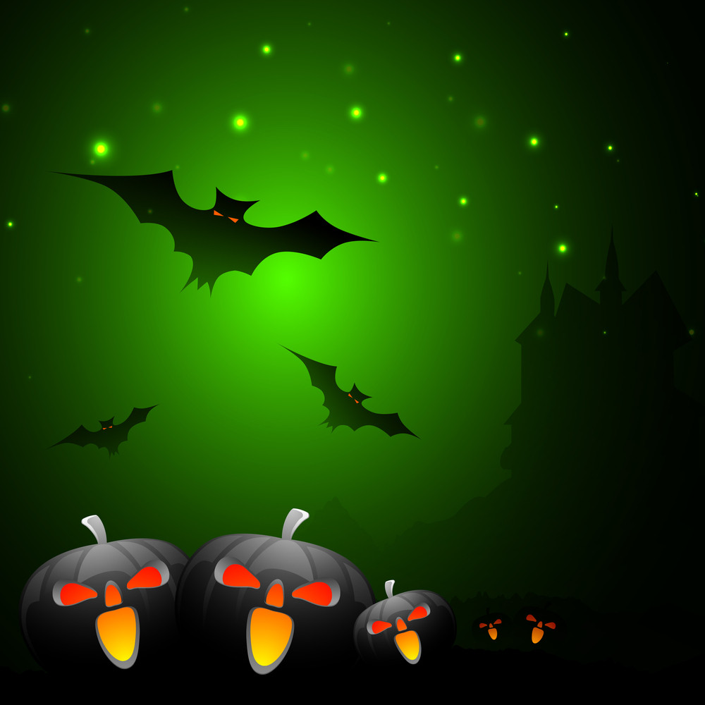 Banner Or Background For Halloween Party Spooky Night With Scary ...