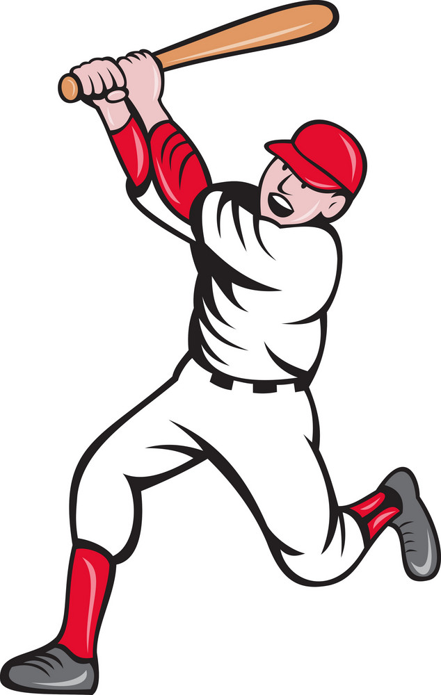 Baseball Player Batting Cartoon Style Royalty-Free Stock Image ...