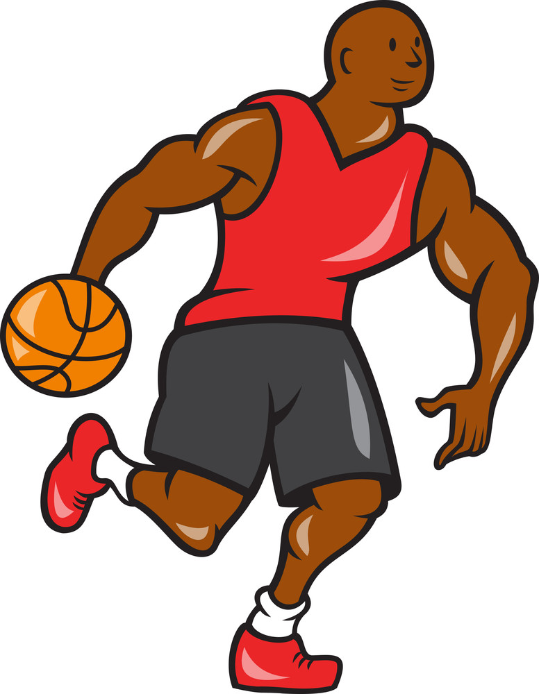 Basketball Player Dribbling Ball Cartoon Royalty-Free Stock Image ...