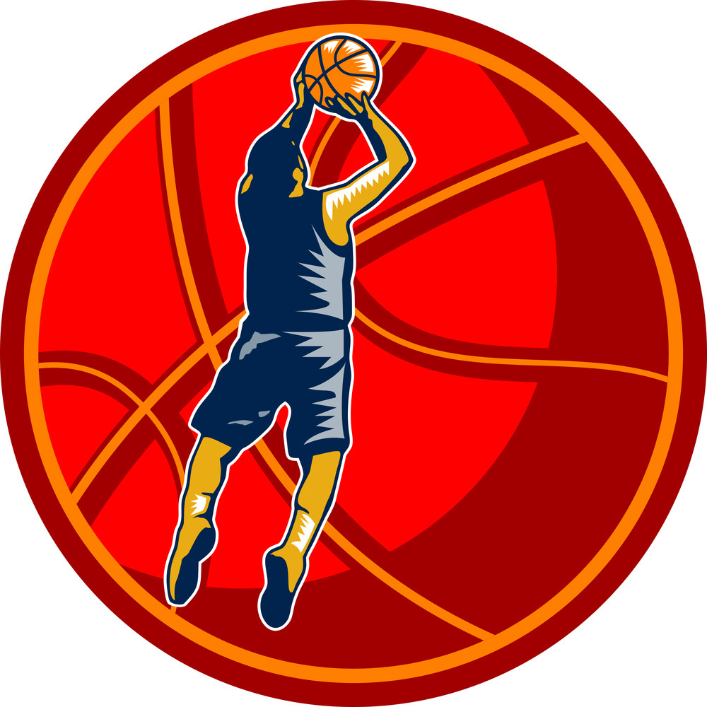 basketball-player-jump-shot-ball-woodcut-retro-royalty-free-stock-image