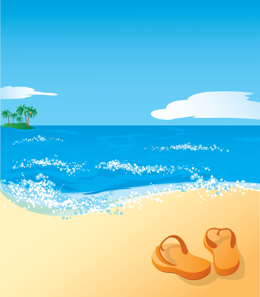 Beach. Vector. Royalty-Free Stock Image - Storyblocks