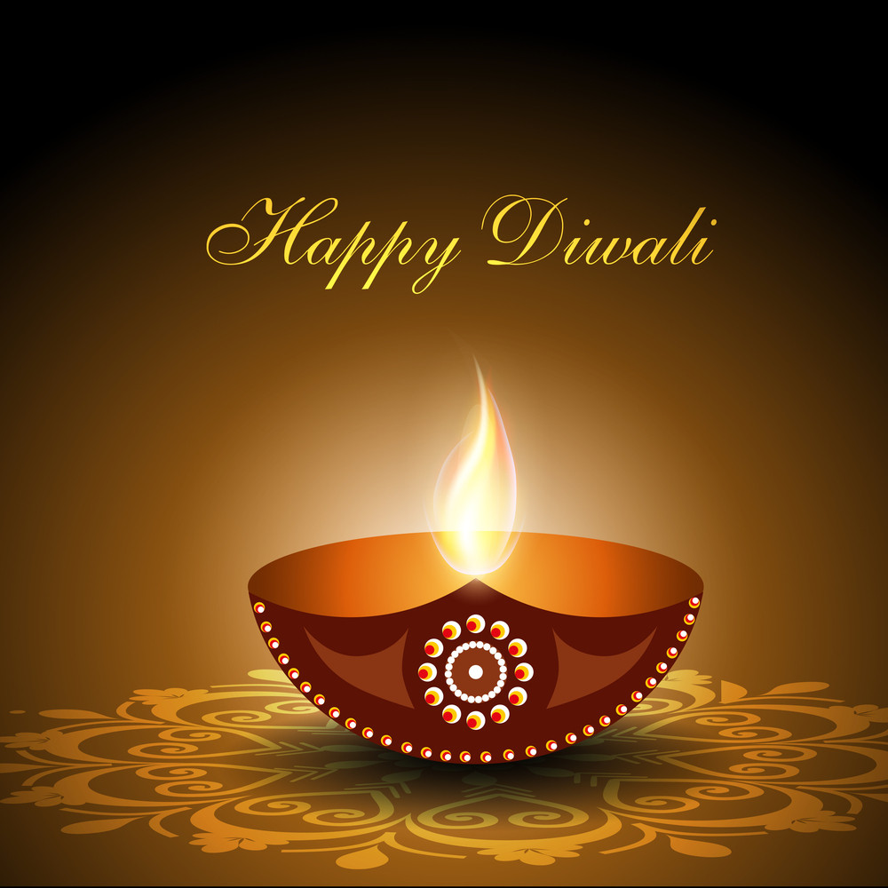 Beautiful Illuminating Diya Background For Diwali Or Deepawali