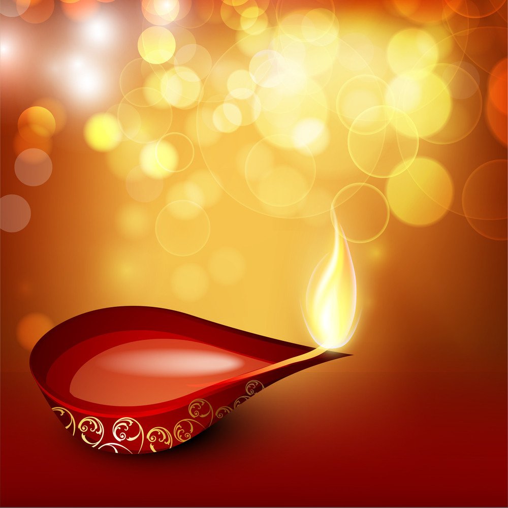 Beautiful Illuminating Diya Background For Hindu Community