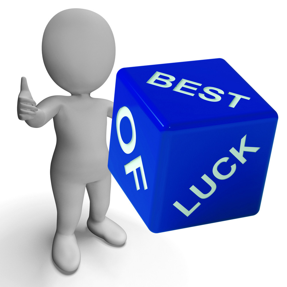 Best Of Luck Dice Represents Gambling And Fortune