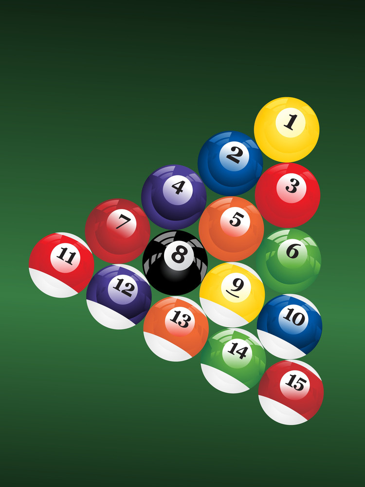 Billiard Balls Triangle On A Green Background Royalty-Free Stock Image ...