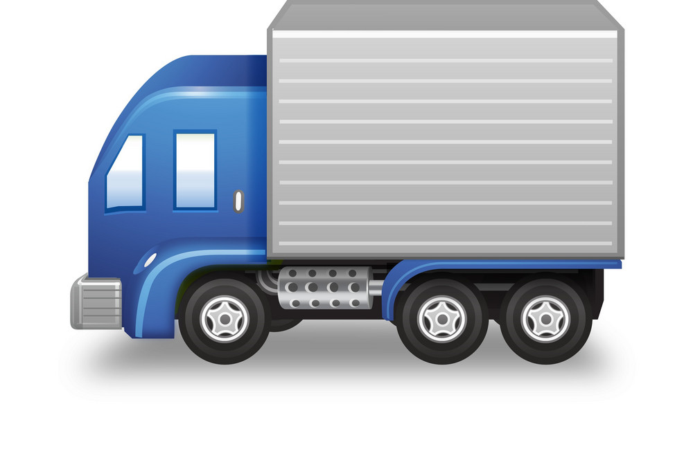 Blue Delivery Truck Royalty-Free Stock Image - Storyblocks