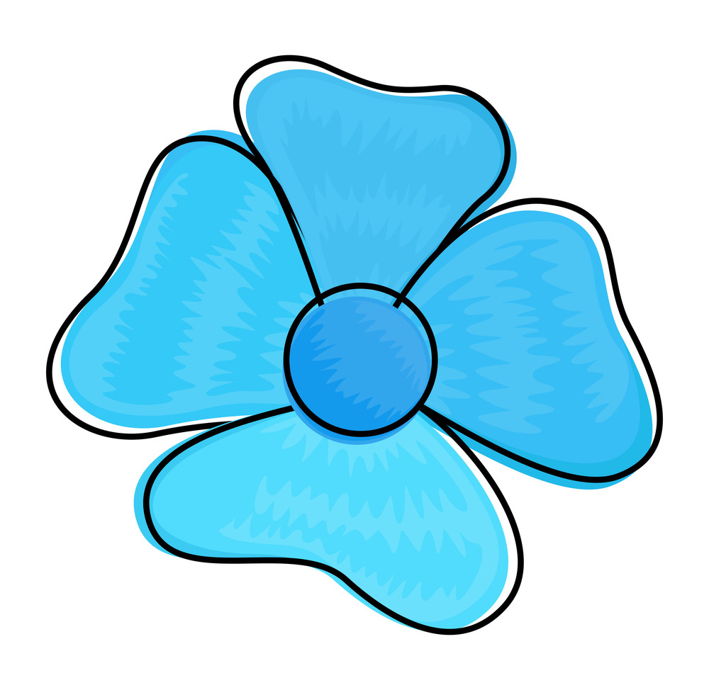 Blue Flower Vector Clipart Royalty-Free Stock Image - Storyblocks