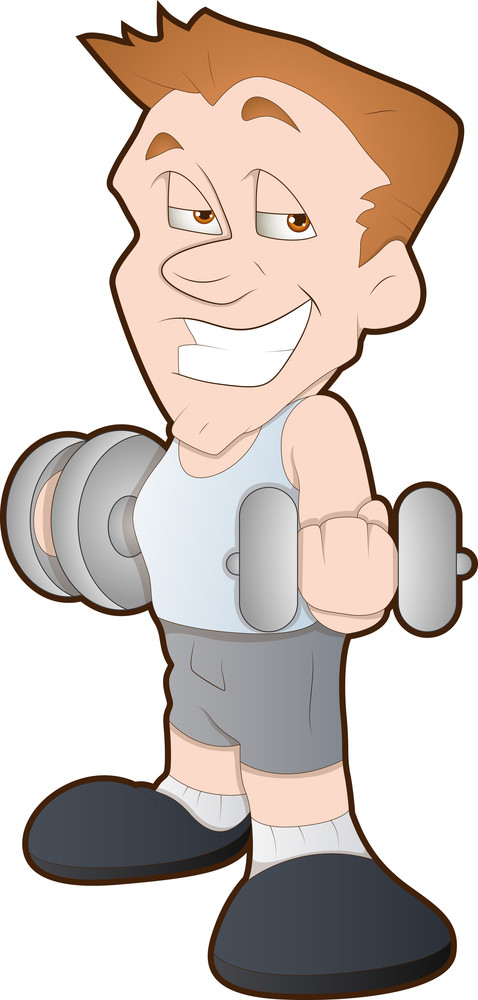 Bodybuilder - Cartoon Character Royalty-Free Stock Image - Storyblocks