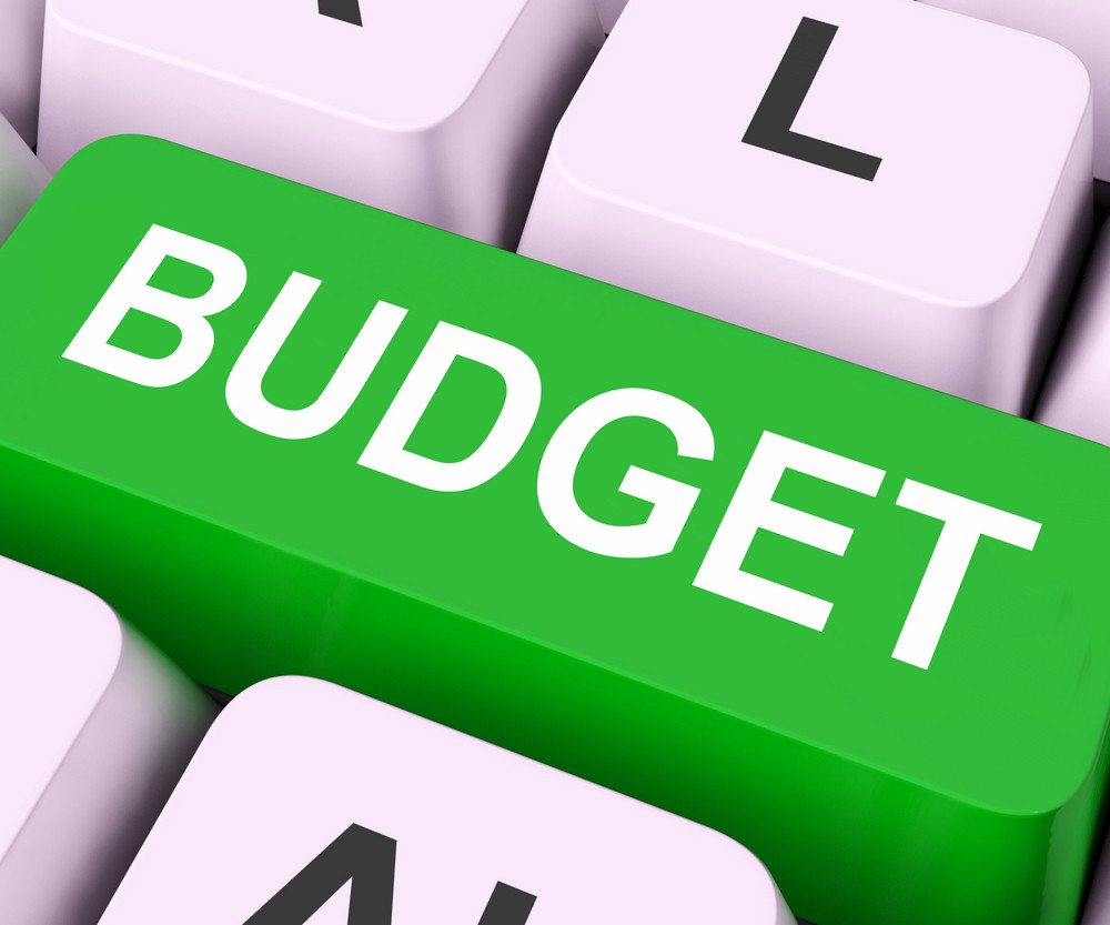 Budget Key Means Allowance Or Spending Plan Royalty Free Stock Image