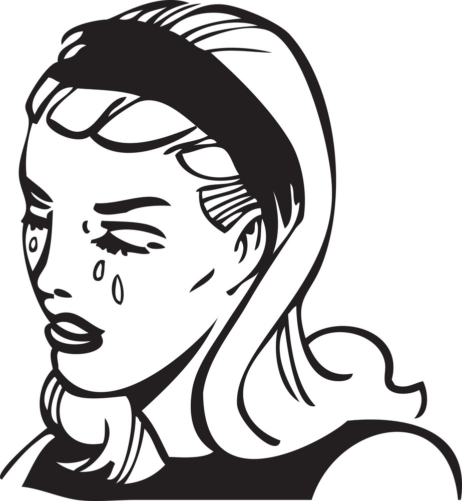 Illustration Of A Crying Lady. Royalty-Free Stock Image - Storyblocks