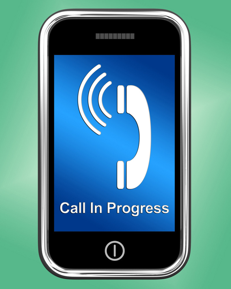 Call In Progress Message On Mobile Phone Royalty-Free Stock Image