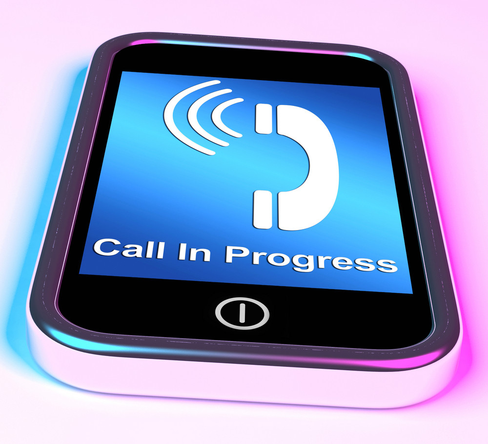 Call In Progress Picture On Mobile Smartphone Royalty-Free Stock Image