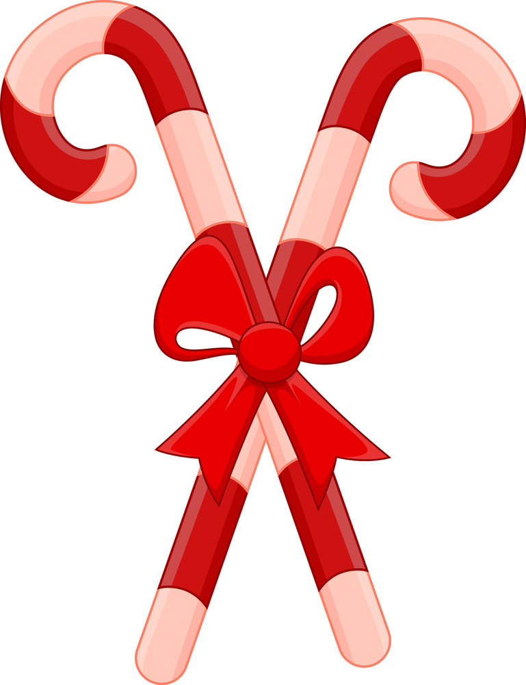 Cute Crossed Candy Cane Free Christmas Clipart