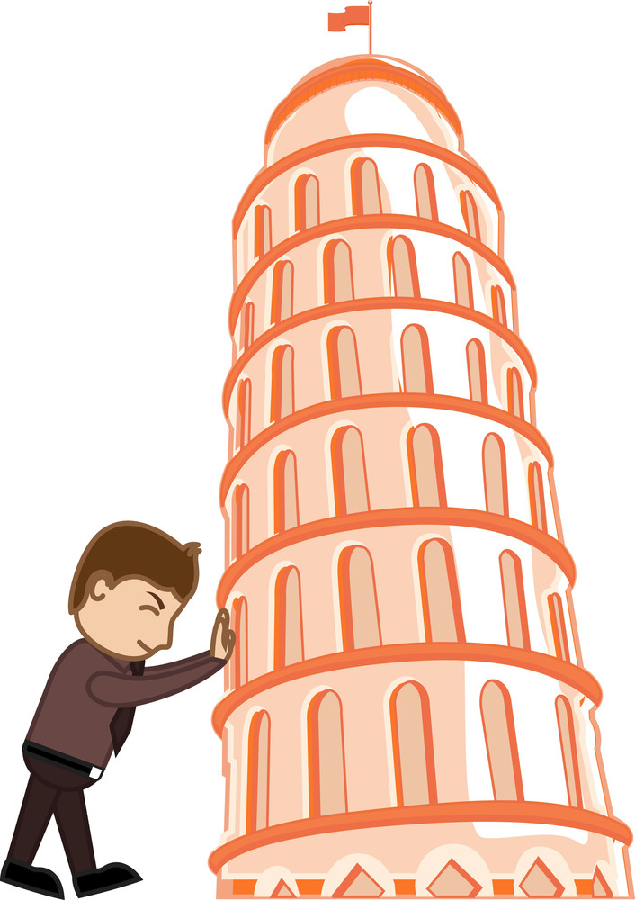 Cartoon Character - Pisa Tower Royalty-Free Stock Image - Storyblocks