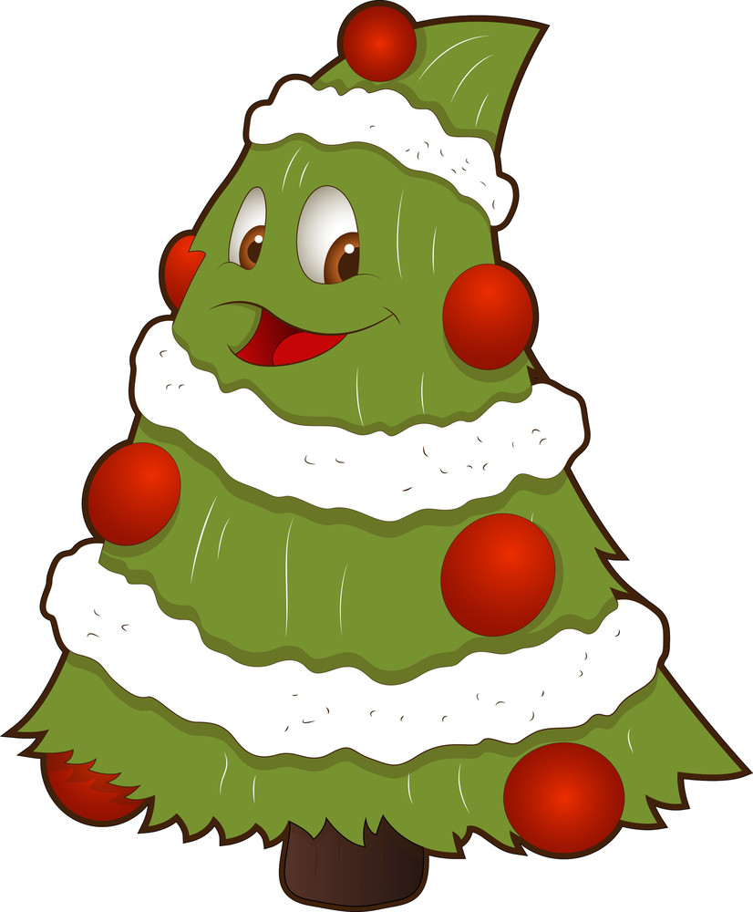 Cartoon Christmas Tree Character Royalty-Free Stock Image - Storyblocks