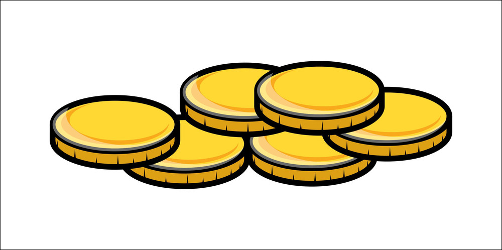 Cartoon Gold Coins Clipart - Vector Illustration Royalty-Free Stock