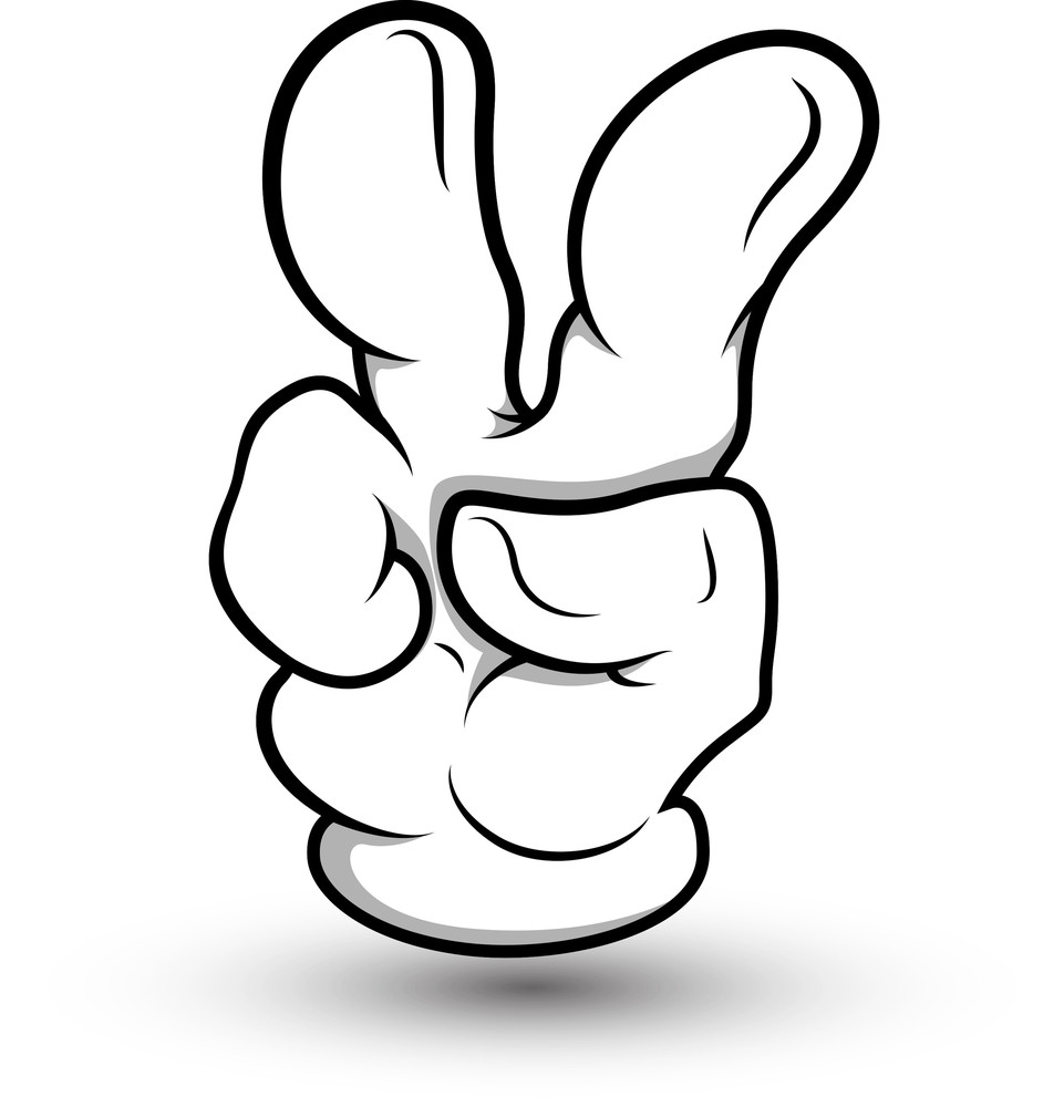 Cartoon Hand Two Finger Vector Illustration Royalty Free Stock Image Storyblocks 