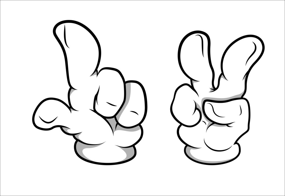 Cartoon Hands Indicating Numbers One And Two Royalty-Free Stock Image ...