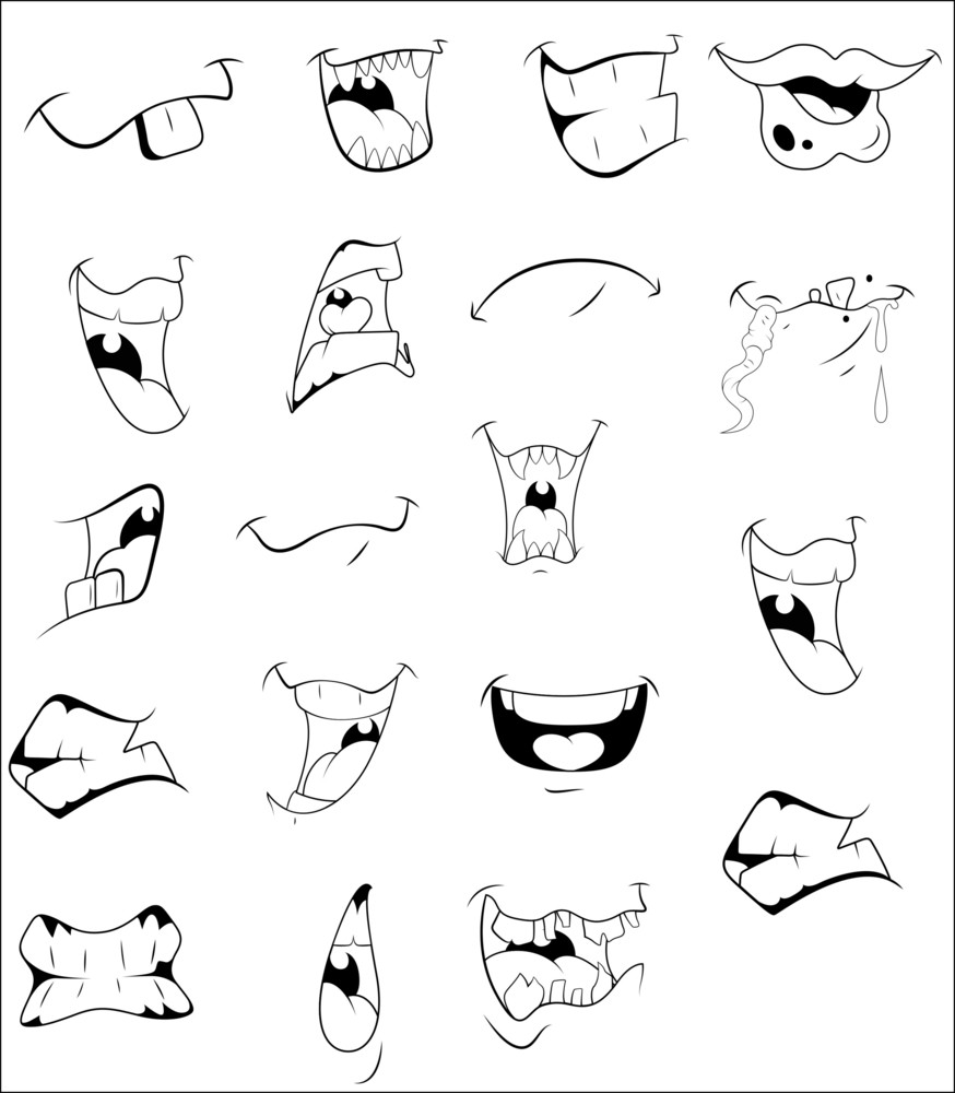 Cartoon Mouths Vectors Royalty-Free Stock Image - Storyblocks