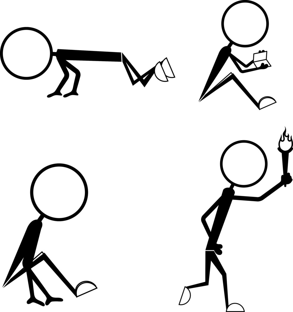 Cartoon Stick Figure Actions Royalty-Free Stock Image - Storyblocks