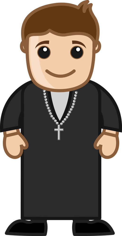 Cartoon Vector Character - Church Priest Royalty-Free Stock Image