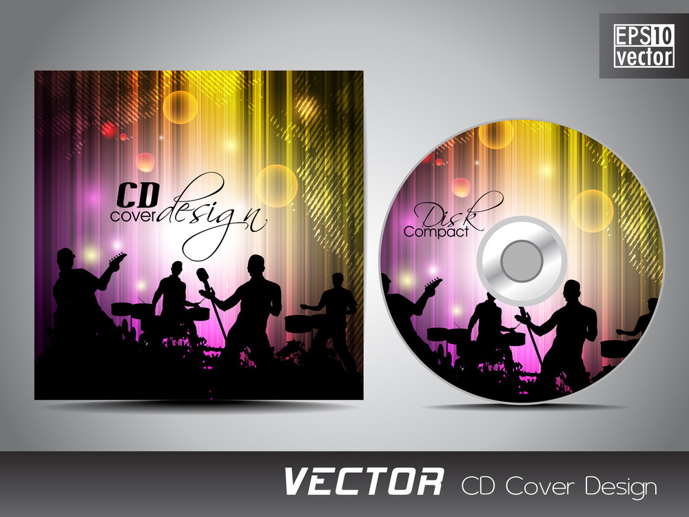 Verwonderend Cd Cover Presentation Design Template With Copy Space And Music AJ-22