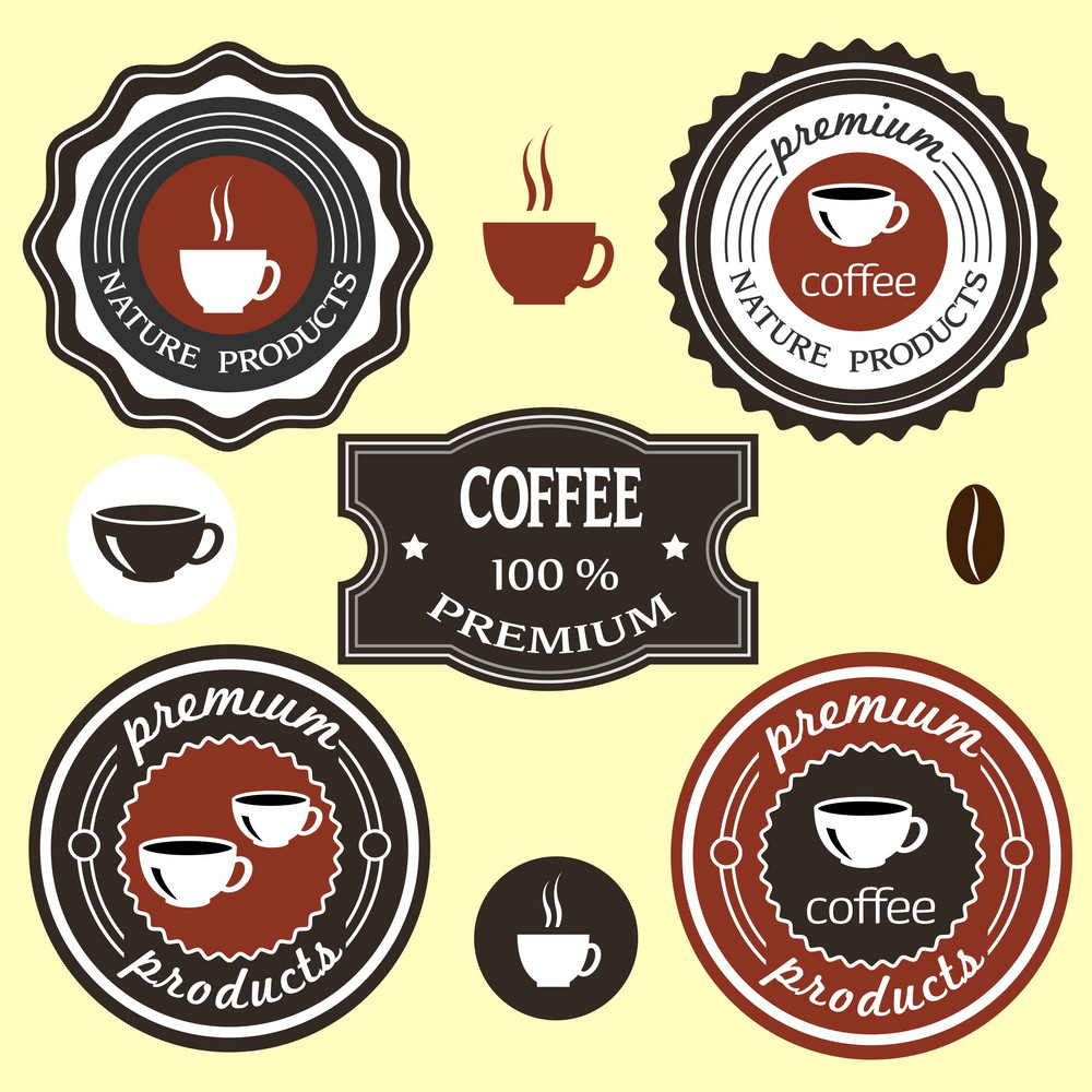 Coffee Labels For Design Royalty-Free Stock Image - Storyblocks