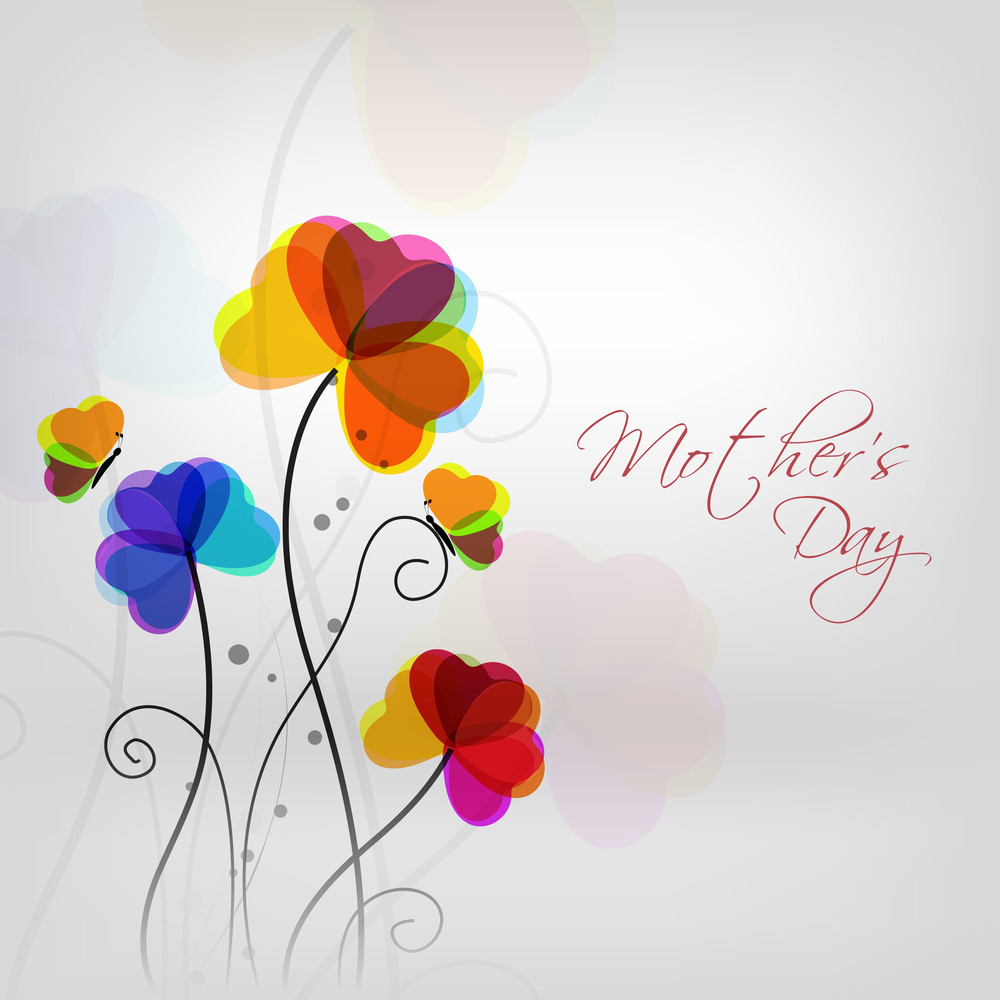 Colorful Flowers With Text Mothers Day Royalty Free Stock Image