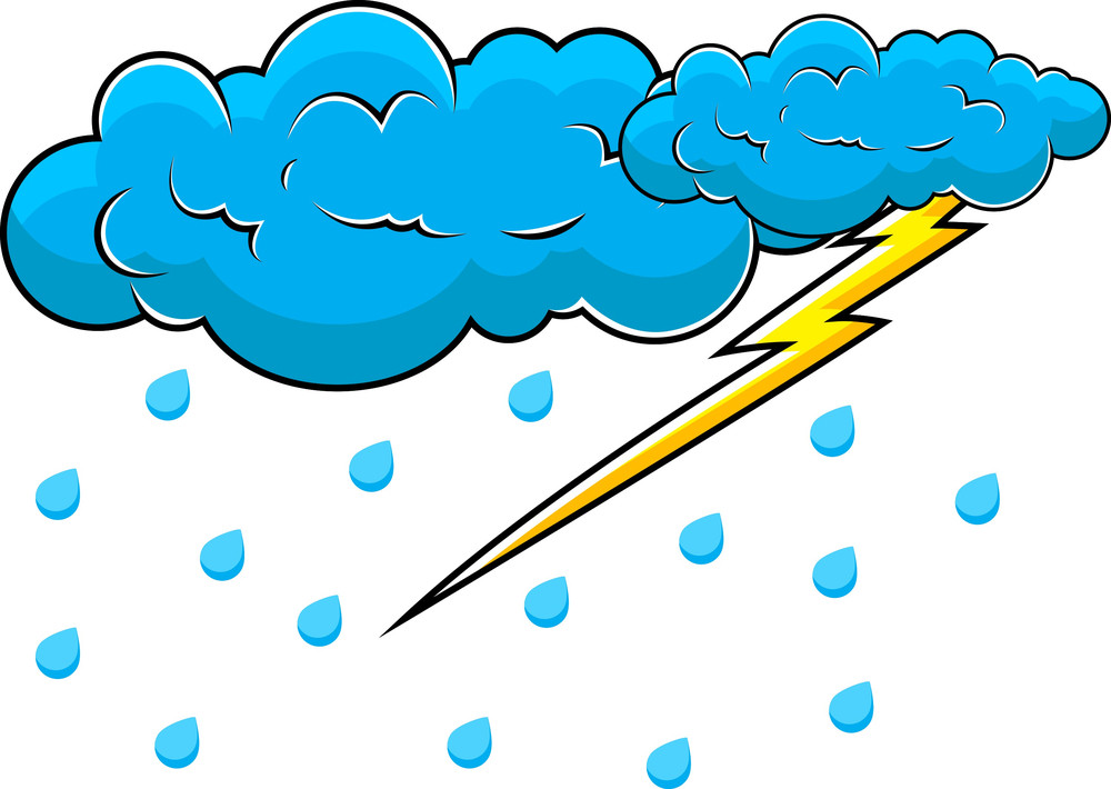 Comic Clouds With Thunder Vector Royalty-Free Stock Image - Storyblocks