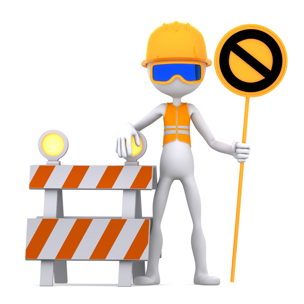 Construction Worker With Stop Sign Royalty-Free Stock Image - Storyblocks