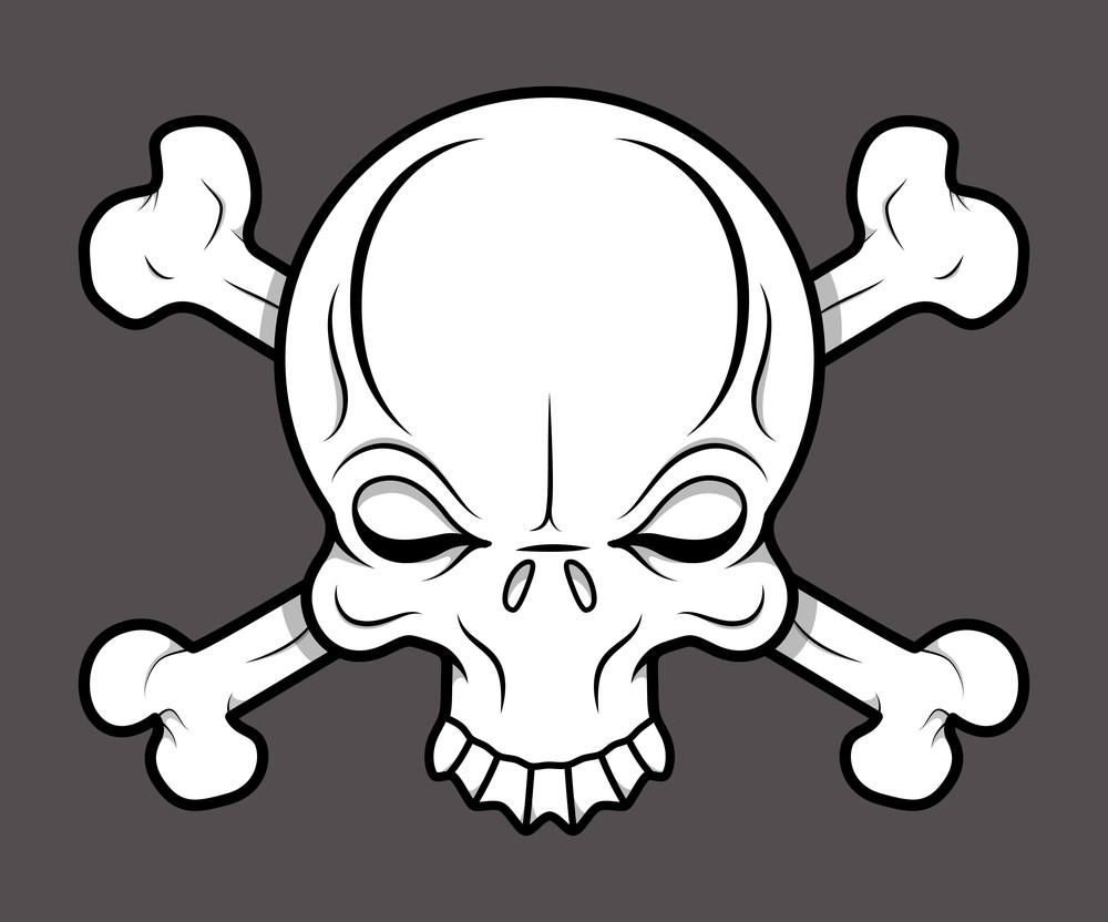 Crossed Skull Tattoo Vector Cartoon Illustration RoyaltyFree Stock