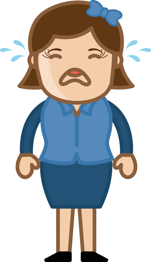 Crying Lady - Business Cartoon Character Vector Royalty-Free Stock ...