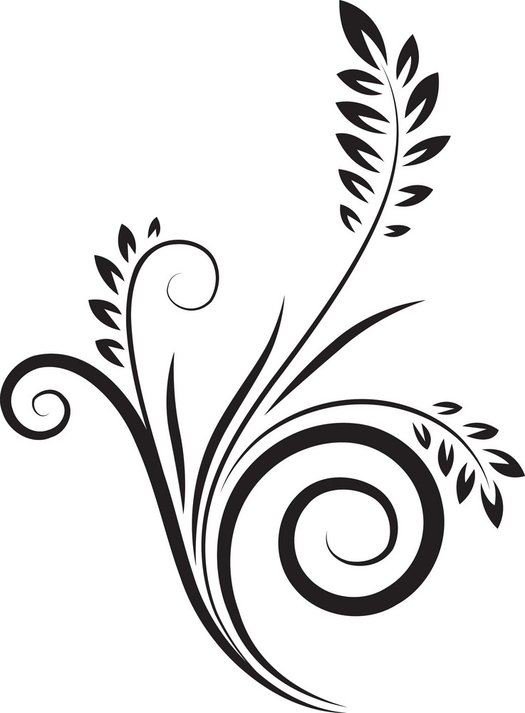 Curl Floral Vector Element Royalty-Free Stock Image - Storyblocks