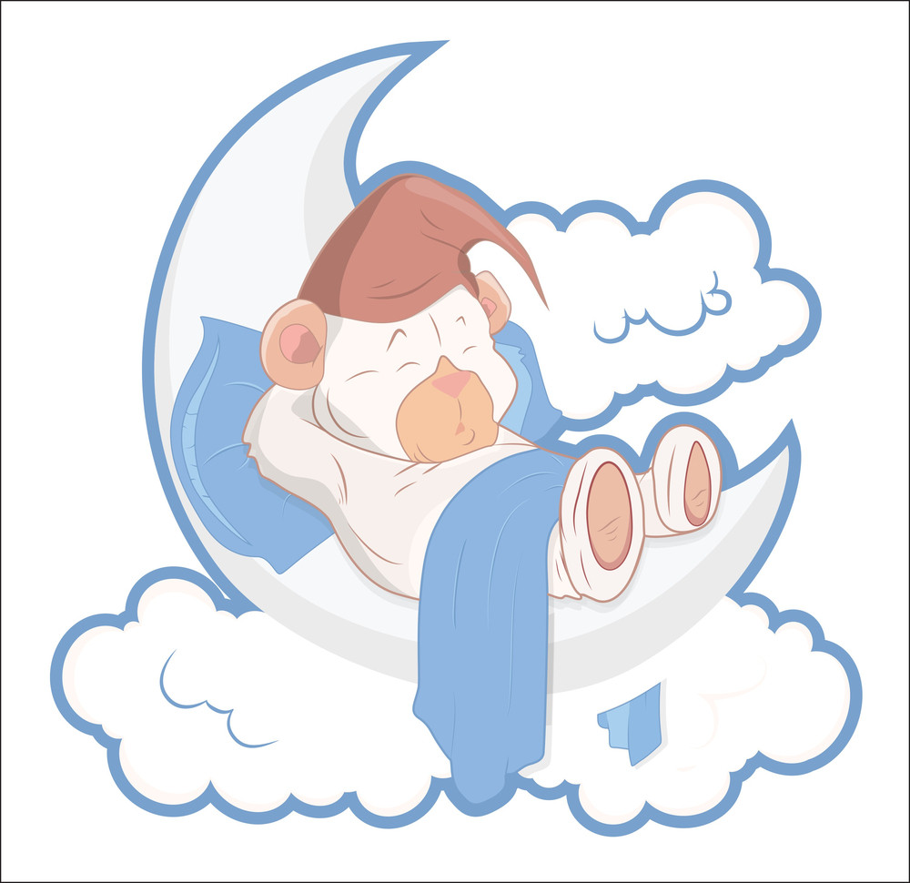 teddy bear sleeping on the moon