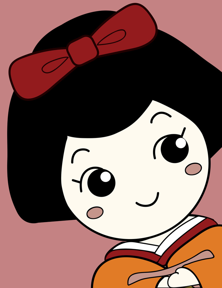 Cute Japanese Girl Cartoon Character Royalty Free Stock Image Storyblocks