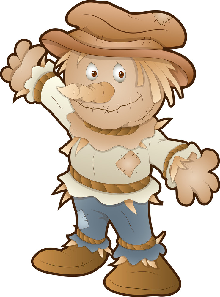 Cute Scarecrow - Cartoon Character Royalty-Free Stock Image - Storyblocks