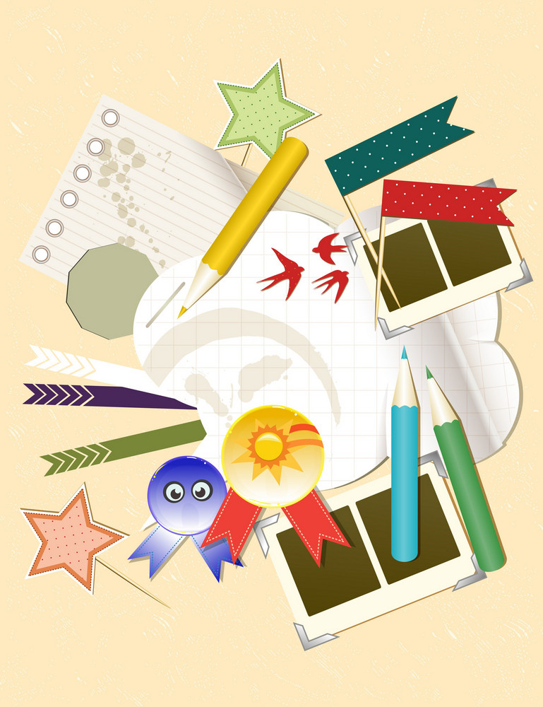 Cute Scrapbook Elements Vector Illustration Royalty Free Stock Image Storyblocks Images