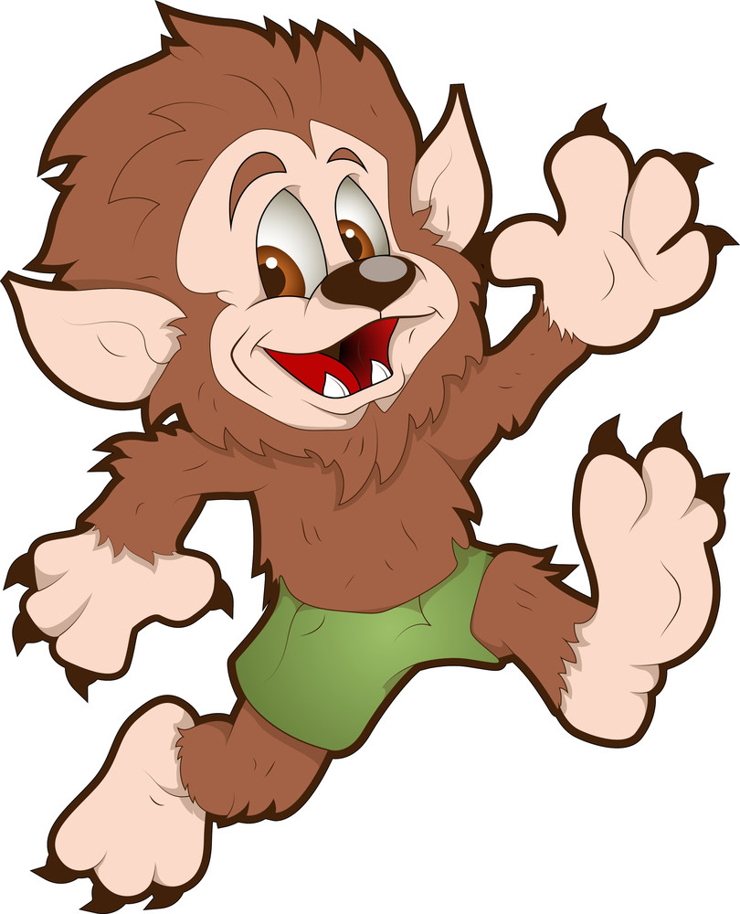 Cute Werewolf - Cartoon Character Royalty-Free Stock Image - Storyblocks